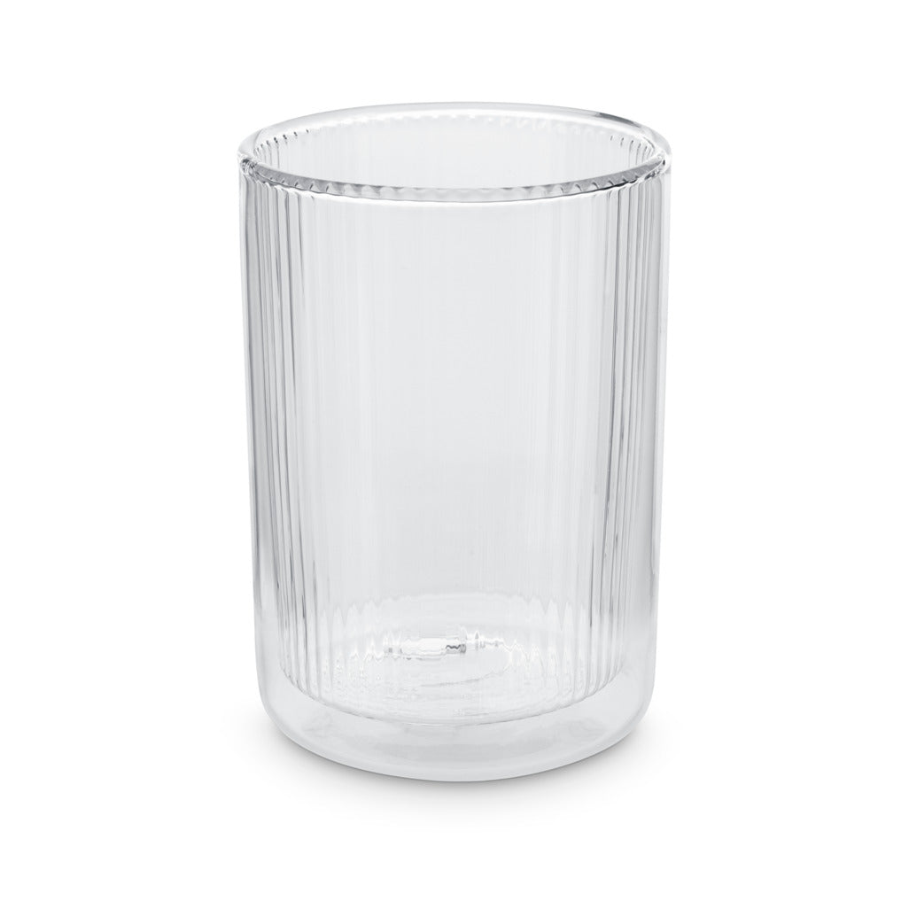 T2 Ribbed Double Walled Glass Tumbler (Short)