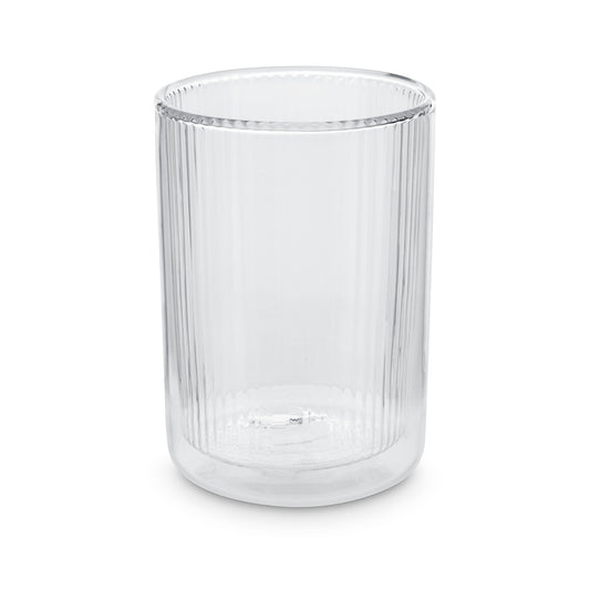 T2 Ribbed Double Walled Glass Tumbler (Short)